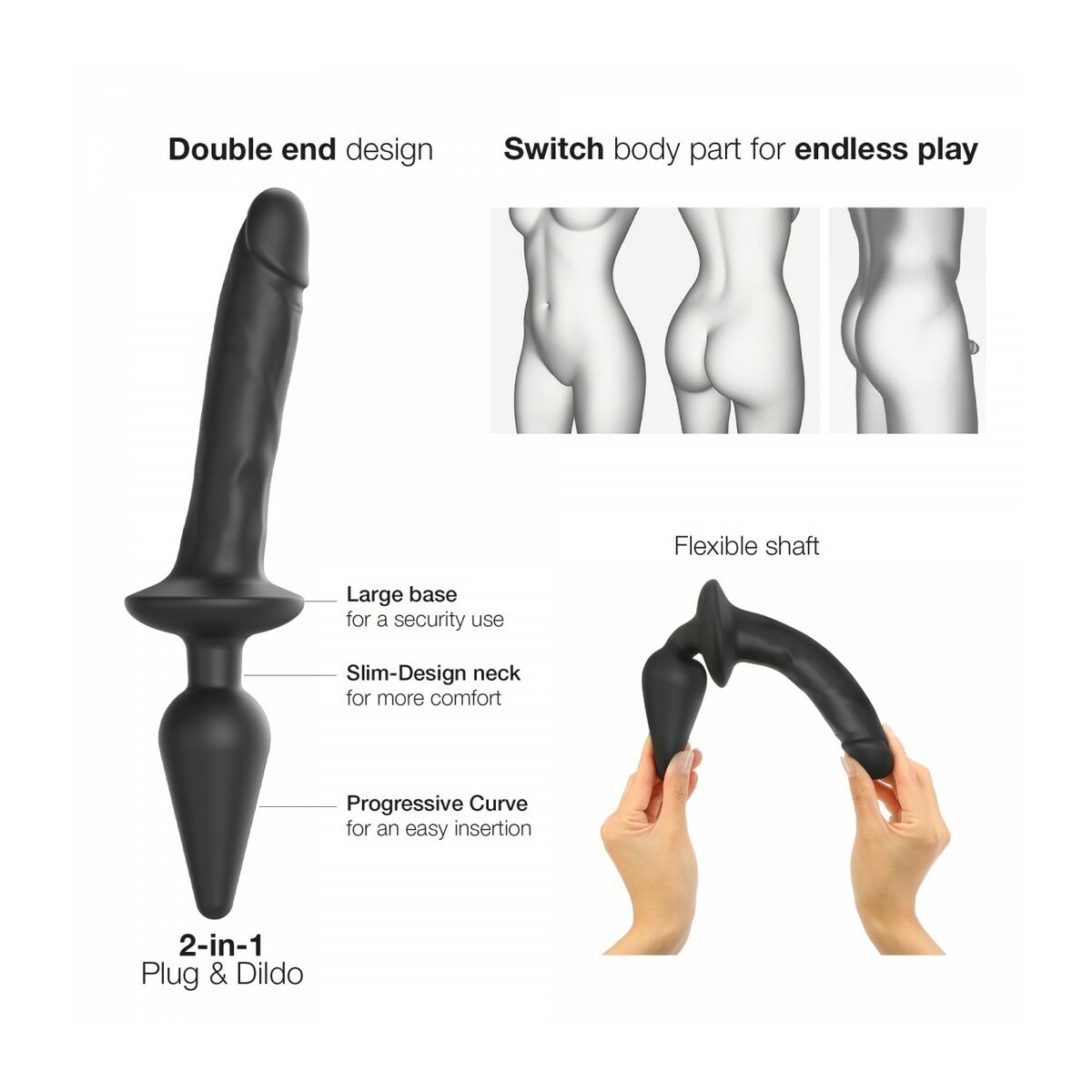 Vibrátor Strap-on-me Fekete